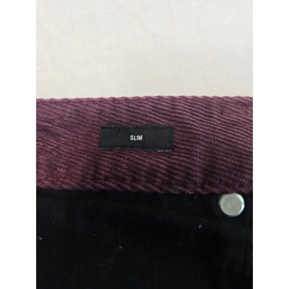 Bonobos Slim Fit Corduroy Pants Mens 35x32 Burgundy Purple 5-Pocket Trousers - Picture 8 of 9